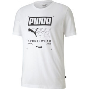 Puma BOX PUMA TEE Pánske športové tričko, biela, veľkosť L