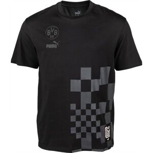 Puma BVB FTBLCULTURE TEE Pánske tričko, čierna, veľkosť L