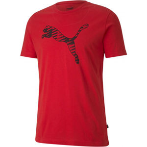 Puma CAT BRAND LOGO TEE Pánske športové tričko, červená,čierna, veľkosť