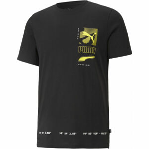 Puma DIGITAL PUMA TEE Pánske tričko, čierna,žltá, veľkosť