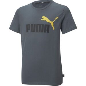 Puma ESS + 2 COL LOGO TEE Chlapčenské tričko, tmavo sivá, veľkosť 164