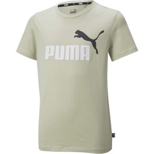 Puma ESS + 2 COL LOGO TEE Chlapčenské tričko, khaki, veľkosť 128