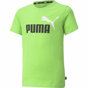 Puma ESS + 2 COL LOGO TEE Chlapčenské tričko, zelená, veľkosť 140