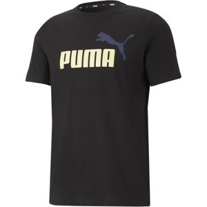 Puma ESS + 2 COL LOGO TEE Pánske tričko, čierna,tmavo modrá,béžová, veľkosť