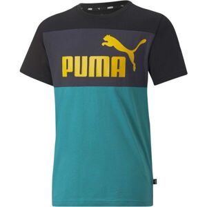 Puma ESS+COLORBLOCK TEE Chlapčenské tričko, tyrkysová, veľkosť 140