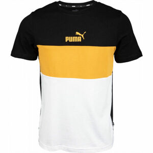 Puma ESS COLORBLOCK TEE Pánske tričko, khaki, veľkosť M