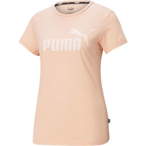 Puma ESS LOGO TEE (S) Dámske tričko, ružová,biela, veľkosť