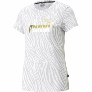 Puma ESS+ TIGER AOP TEE Dámske tričko, biela, veľkosť S