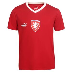 Puma FACR HOME JERSEY FAN JR Chlapčenské futbalové tričko, červená, veľkosť 164