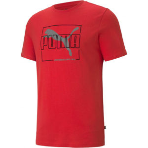 Puma FLOCK TEE Pánske tričko, červená,čierna,sivá, veľkosť