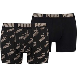 Puma MEN AOP BOXER 2P Pánske boxerky, čierna, veľkosť XL