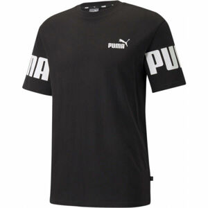 Puma PUMA POWER COLORBLOCK TEE Pánske tričko, čierna,biela, veľkosť