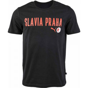 Puma Slavia Prague Graphic Tee DBLU Pánske tričko, čierna, veľkosť XXL