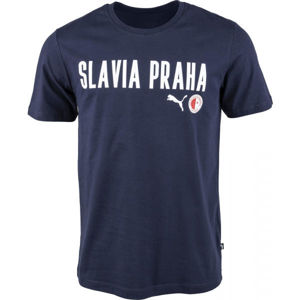 Puma Slavia Prague Graphic Tee DBLU Pánske tričko, tmavo modrá, veľkosť M
