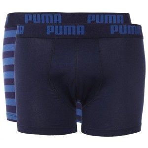 Puma STRIPE 1515 BOXER 2P tmavo modrá S - Pánske boxerky