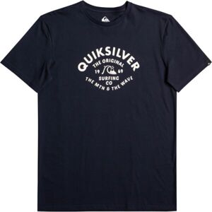 Quiksilver SCRIPT TALK FRONT SS Pánske tričko, tmavo modrá, veľkosť S