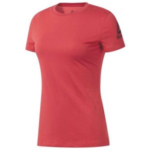 Reebok COMMERCIAL CHANNEL LOGO TEE červená XL - Dámske tričko