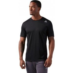 Reebok COMMERCIAL CHANNEL SHORT SLEEVE čierna M - Pánske športové tričko