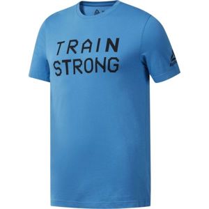Reebok GS TRAIN STRONG TEE Pánske tričko, modrá,biela, veľkosť