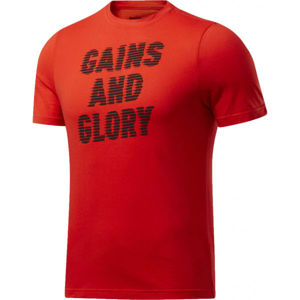Reebok GS OPP TEE GRAPHIC Pánske tričko, červená,čierna, veľkosť