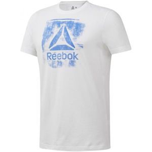 Reebok GS STAMPED LOGO CREW biela XL - Pánske tričko