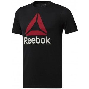 Reebok QQR-REEBOK STACKED čierna XL - Pánske športové tričko