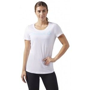 Reebok REEBOK LINEAR READ SCOOP NECK biela XL - Dámske športové tričko