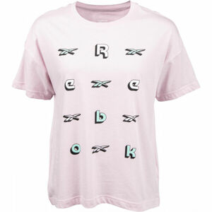 Reebok TRAINING ESSENTIALS GRAPHIC TEE-LOGO Dámske tričko, ružová, veľkosť XL