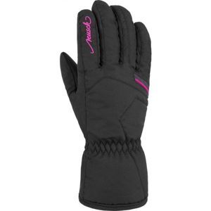 Reusch MARISA Dámske lyžiarske rukavice, čierna,ružová, veľkosť
