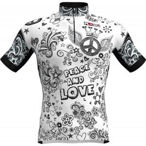 Rosti PEACE AND LOVE biela 2XL - Pánsky cyklistický dres