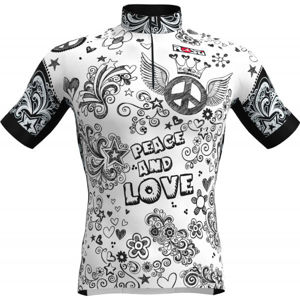 Rosti PEACE AND LOVE Pánske cyklistické kraťasy s trakmi, biela, veľkosť XXXL