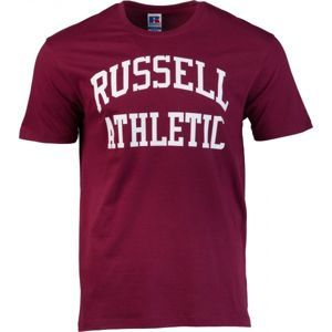 Russell Athletic CLASSIC S/S LOGO CREW NECK TEE SHIRT vínová S - Pánske tričko