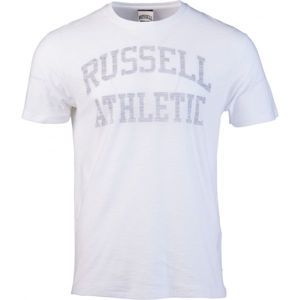 Russell Athletic CLASSIC S/S CREW NECK REVERSE PRINTED TEE SHIRT biela S - Pánske tričko