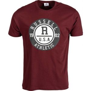 Russell Athletic COLLEGIATE-S/S CREWNECK TEE SHIRT vínová XXL - Pánske tričko