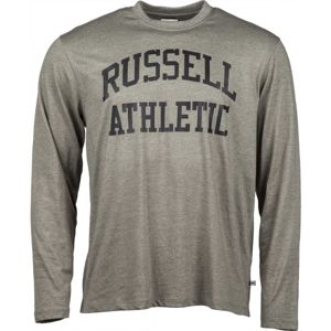 Russell Athletic ICONIC ARCH LOGO zelená M - Pánske tričko s dlhým rukávom