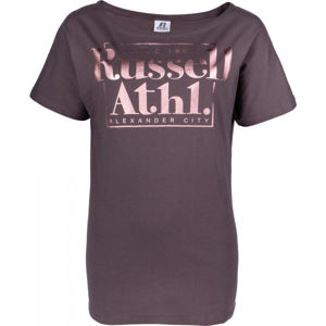 Russell Athletic KIMONO LOOSE FIT TOP Dámske tričko, tmavo sivá,ružová, veľkosť