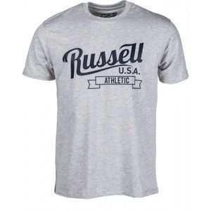Russell Athletic S/S CREW RA PRINT sivá M - Pánske tričko