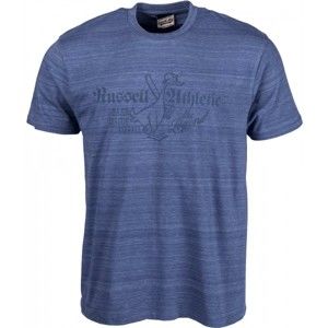 Russell Athletic S/S CREW TEE WITH DISTRESSED 'THE LEGEND' PRINT modrá S - Pánske tričko