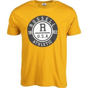Russell Athletic S/S CREWNECK TEE SHIRT U.S.A. 1902 Pánske tričko, žltá,biela,kaki, veľkosť