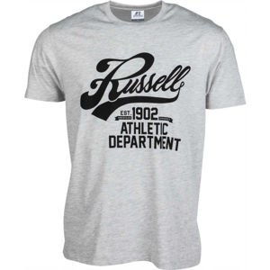 Russell Athletic SCRIPT S/S CREWNECK TEE SHIRT sivá XL - Pánske tričko