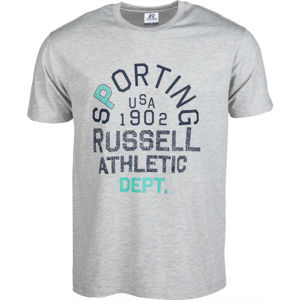 Russell Athletic SPORTING S/S CREWNECK TEE SHIRT sivá S - Pánske tričko