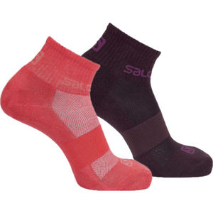 Salomon EVASION 2-PACK ružová L - Unisex ponožky