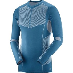 Salomon PRIMO WARM SEAMLESS TEE modrá XL - Pánske tričko