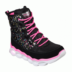 Skechers LUMI-LUXE-SPLASH DASH čierna 27.5 - Dievčenské svietiace topánky