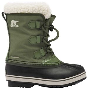 Sorel YOUTH PAC NYLON WP Detská zimná obuv, tmavo zelená, veľkosť 36