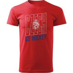 Střída CZECH ICE HOCKEY TRIKOLORA LOGO LEV červená XL - Pánske tričko
