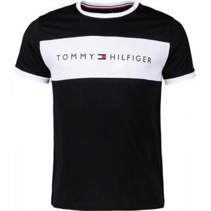 Tommy Hilfiger CN SS TEE LOGO FLAG Pánske tričko, čierna, veľkosť M