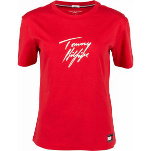 Tommy Hilfiger CN TEE SS LOGO Dámske tričko, šedá, veľkosť M