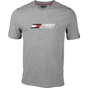 Tommy Hilfiger ESSENTIALS BIG LOGO S/S Pánske tričko, sivá, veľkosť S