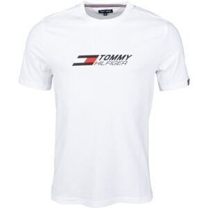 Tommy Hilfiger ESSENTIALS BIG LOGO S/S Pánske tričko, biela, veľkosť XL